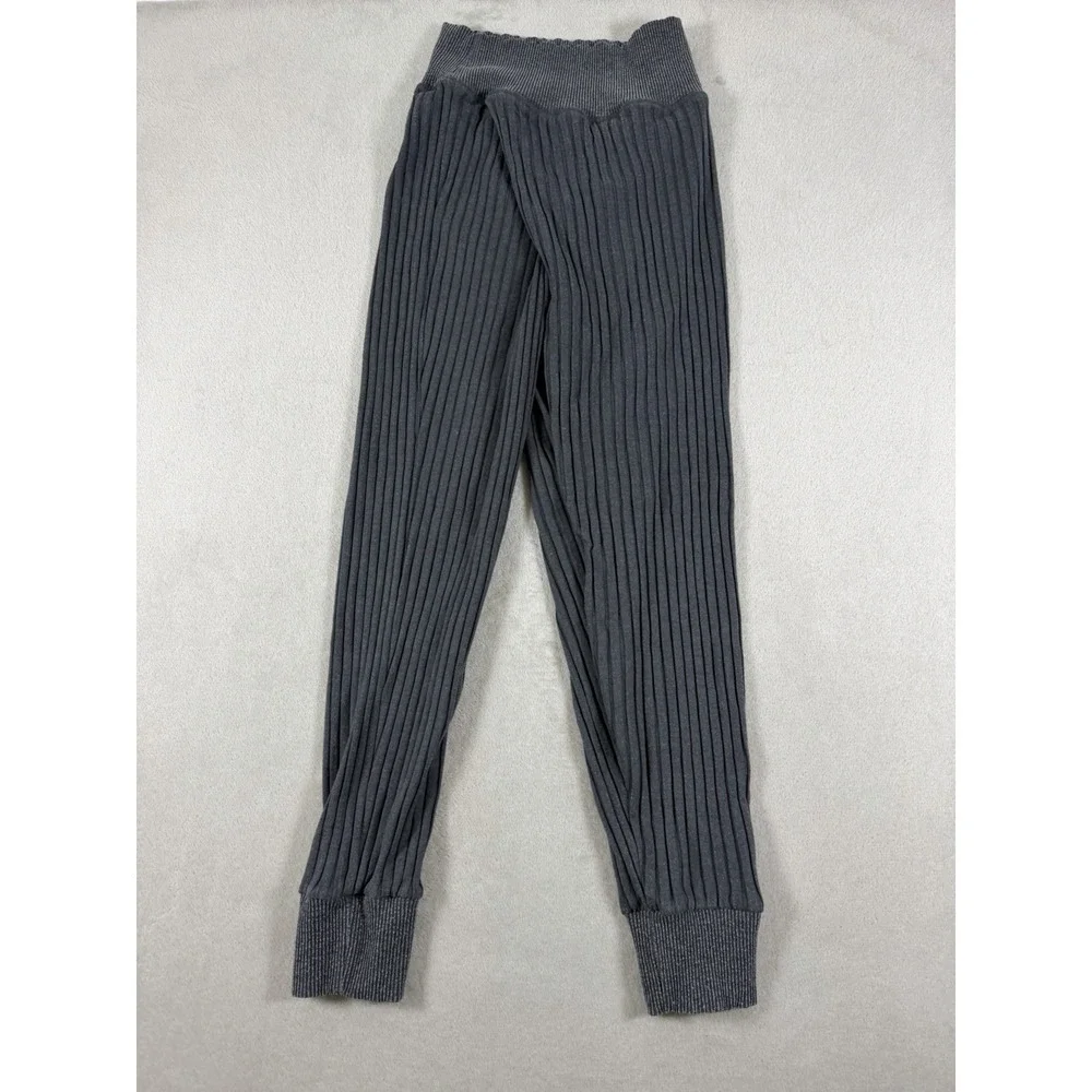 Nike Yoga Luxe Ribbed Crossover Front Loose Fit Pants Gray Womens S P